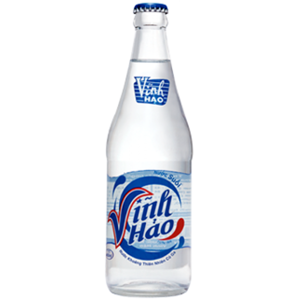 Nước khoáng có gas chai thủy tinh vĩnh hảo 450ml